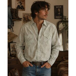 Vintage ELY Plains Button Up Western Shirt Top  Mens Size 16.5